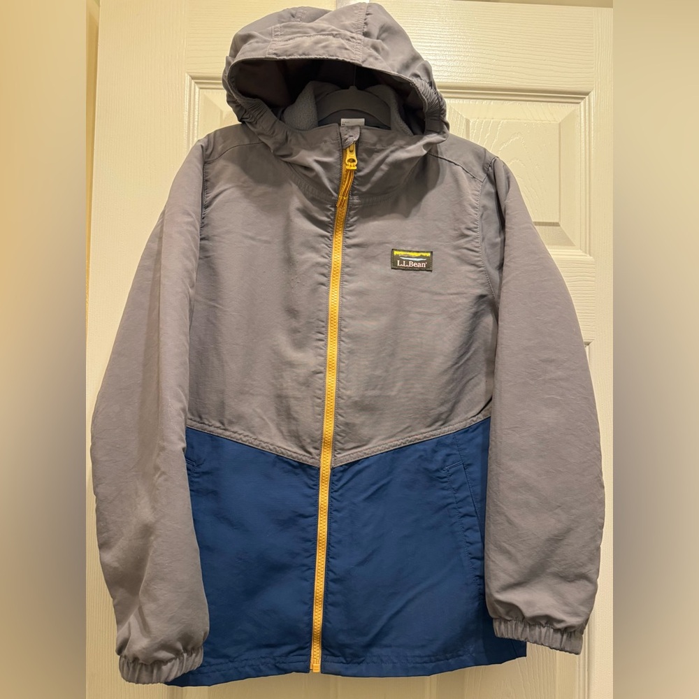L.L. Bean Kids’ Mountain Classic 3-in-1 Jacket, Color: Gray/Navy, Size: 10-12
